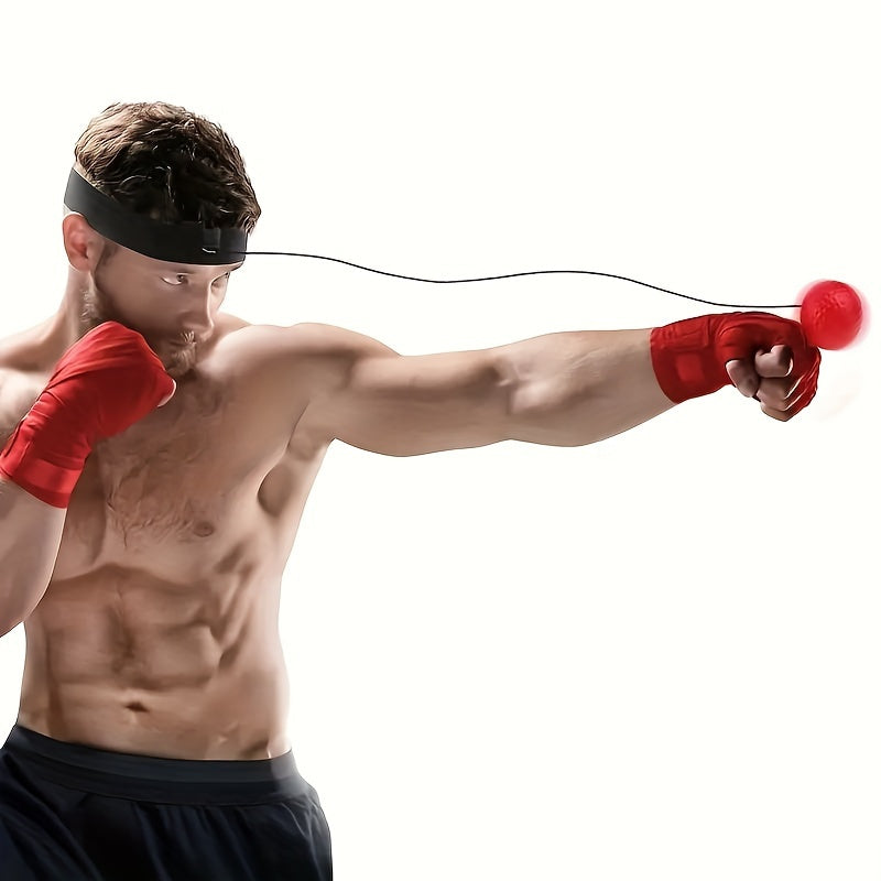 Bola de Treinamento de Boxe - Reflexo com Faixa na cabeça