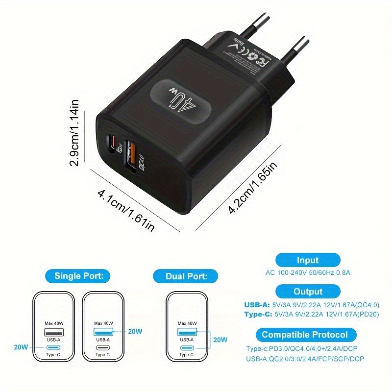 Carregador de Parede - USB-C -  40W