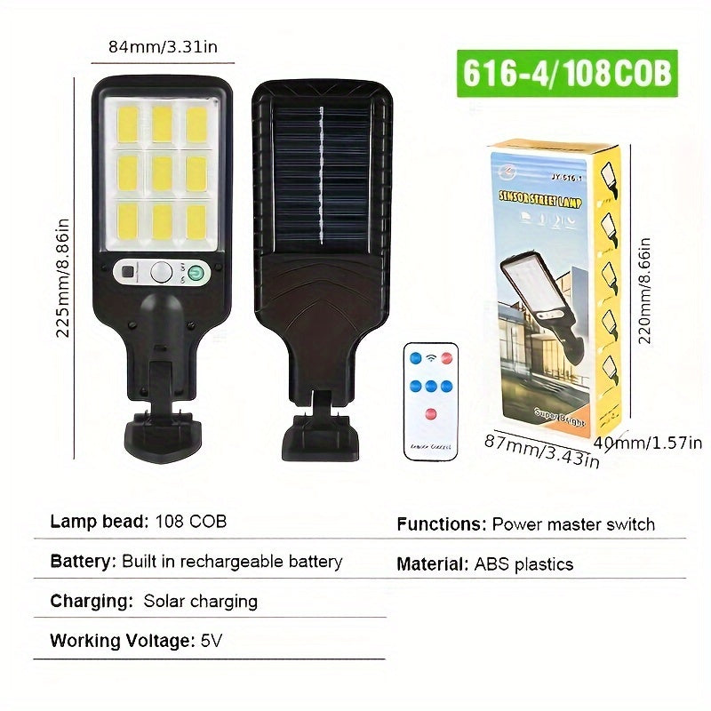 Luz de LED solar - 2200W externa - lâmpada de parede - resistente à água