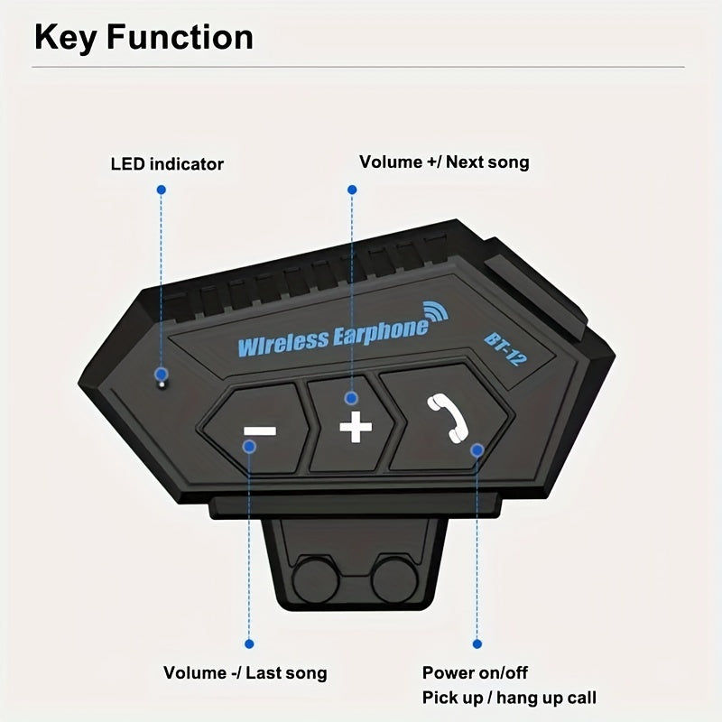 Fone Para Capacete - Microfone - Recarregavél - BT