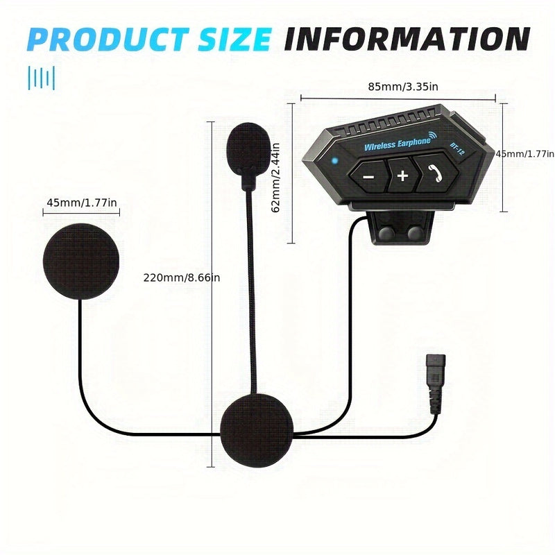 Fone Para Capacete - Microfone - Recarregavél - BT